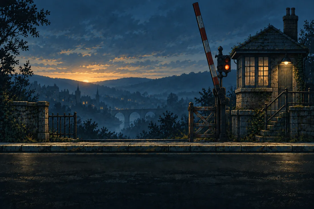An illustrated ridge trail in the world of SagaRun.
